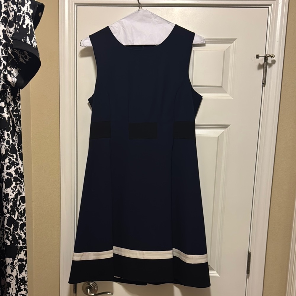 Calvin Klein Black and White A-Line Mini Dress